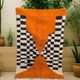 Handmade wool Beni Ouraine rug, size 100 x 200 cm
