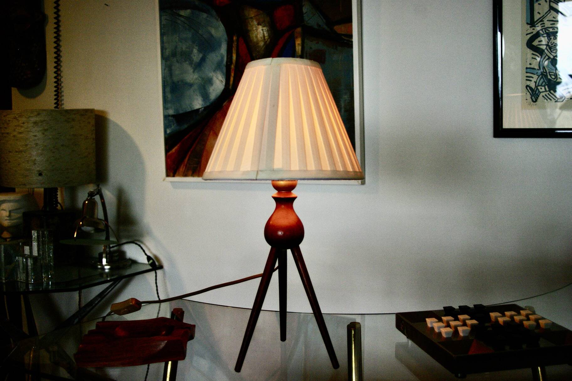 Vintage solid teak lamp by severin hansen 1960