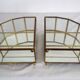 Pair of gilded brass, glass, mirror display cases from the 60s