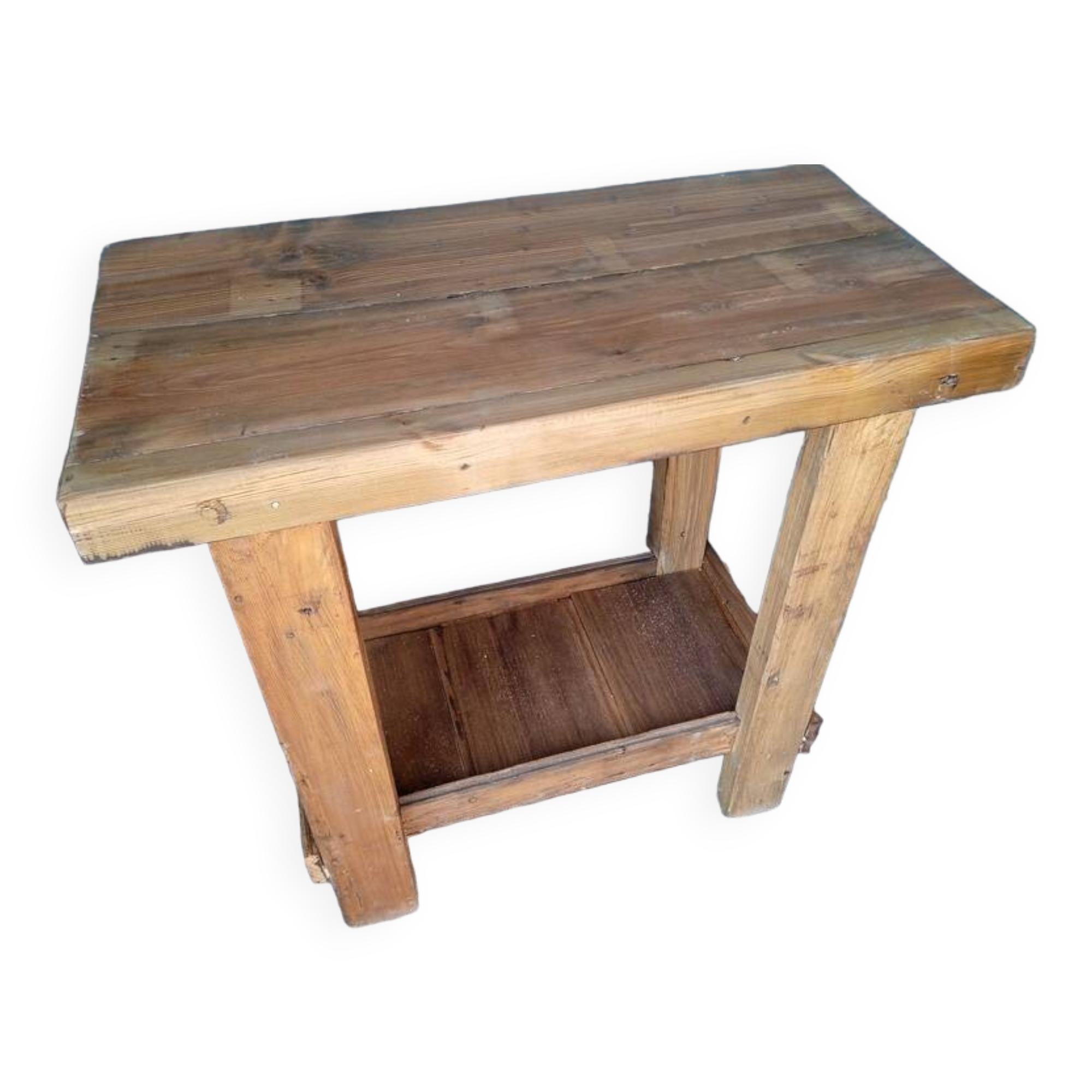 90cm old solid wood workbench
