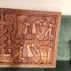 Ancient Carved Panel Bas Relief Sculpture Benin Dahomey Ritual Scene