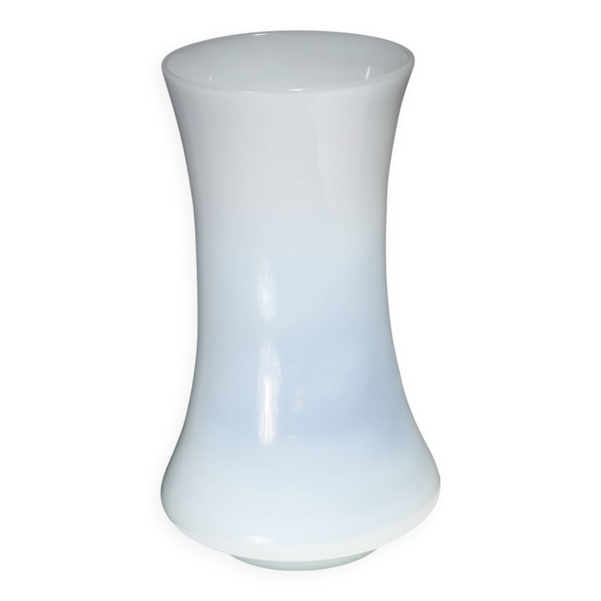Cylindrical vase in opalescent glass, 1960