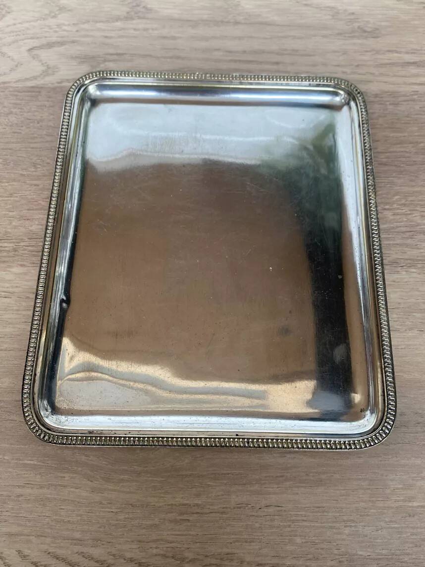 Silver metal tray
