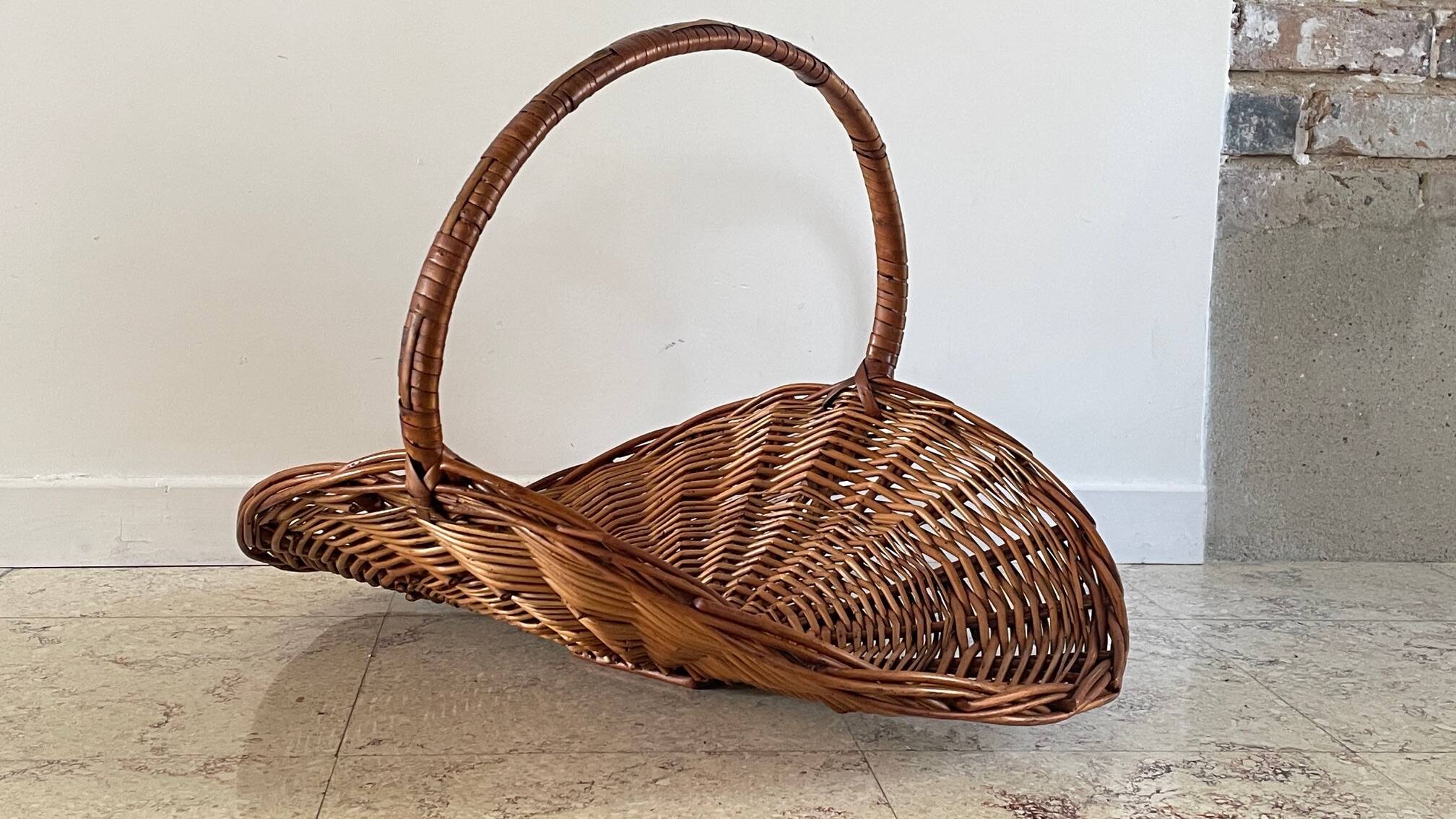 Vintage Rattan Log Basket