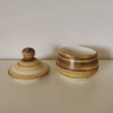 Longchamps beige and brown ceramic sugar bowl