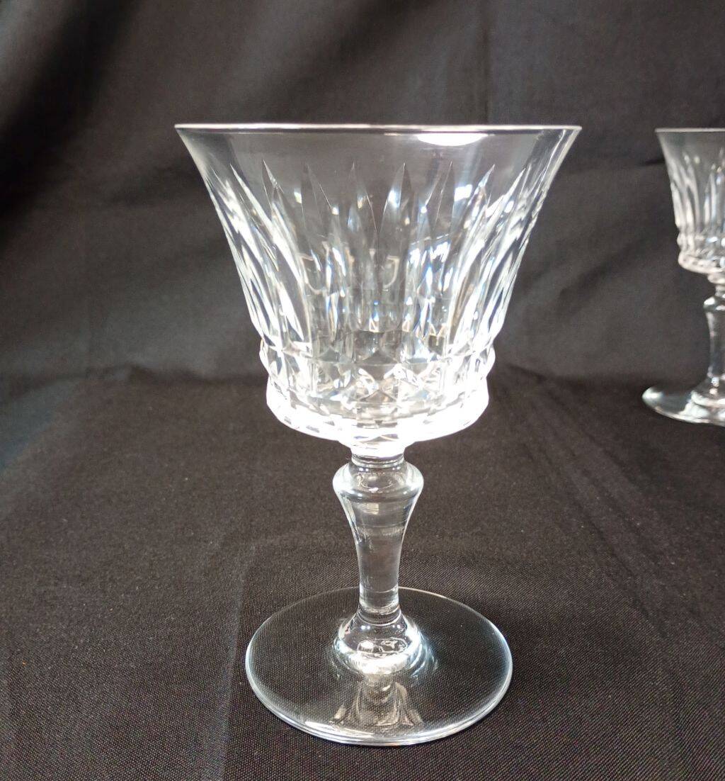 Set of 12 Baccarat Piccadilly Cut Crystal Red Wine Goblets