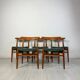 1950s set of 5 vintage Danish teak dining chairs W2 by Hans J. Wegner for CM Madsen