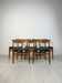 1950s set of 5 vintage Danish teak dining chairs W2 by Hans J. Wegner for CM Madsen