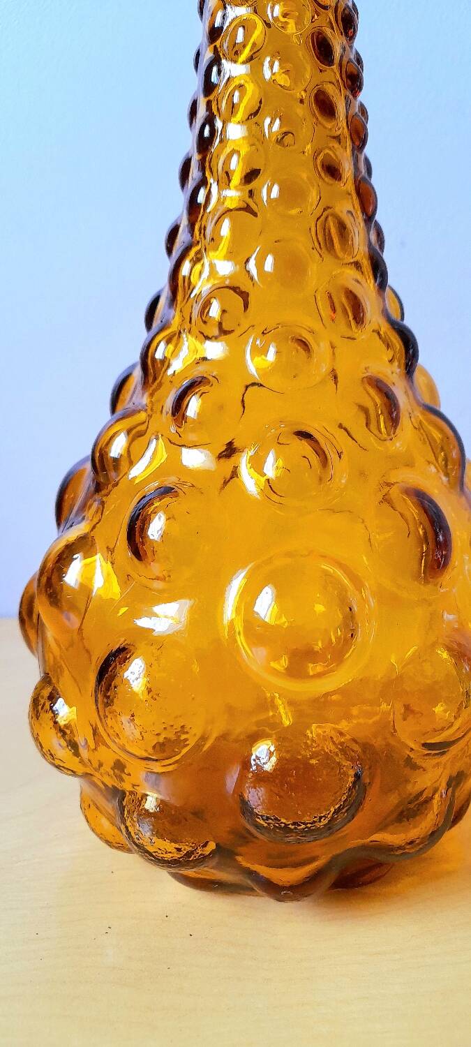 Empoli carafe in amber glass, 1970.