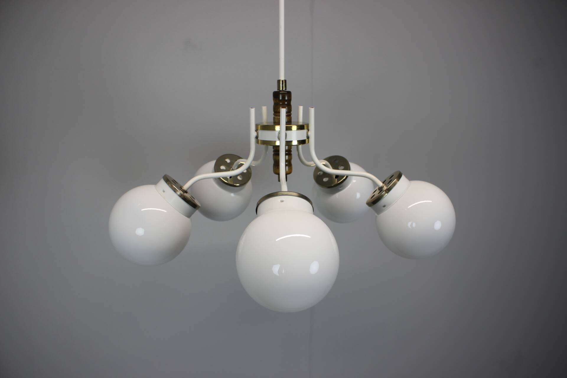 1970s glass chandelier, Czechoslovakia