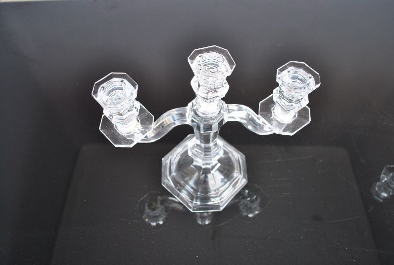Pair of candlesticks model Regency Crystal Baccarat 1930