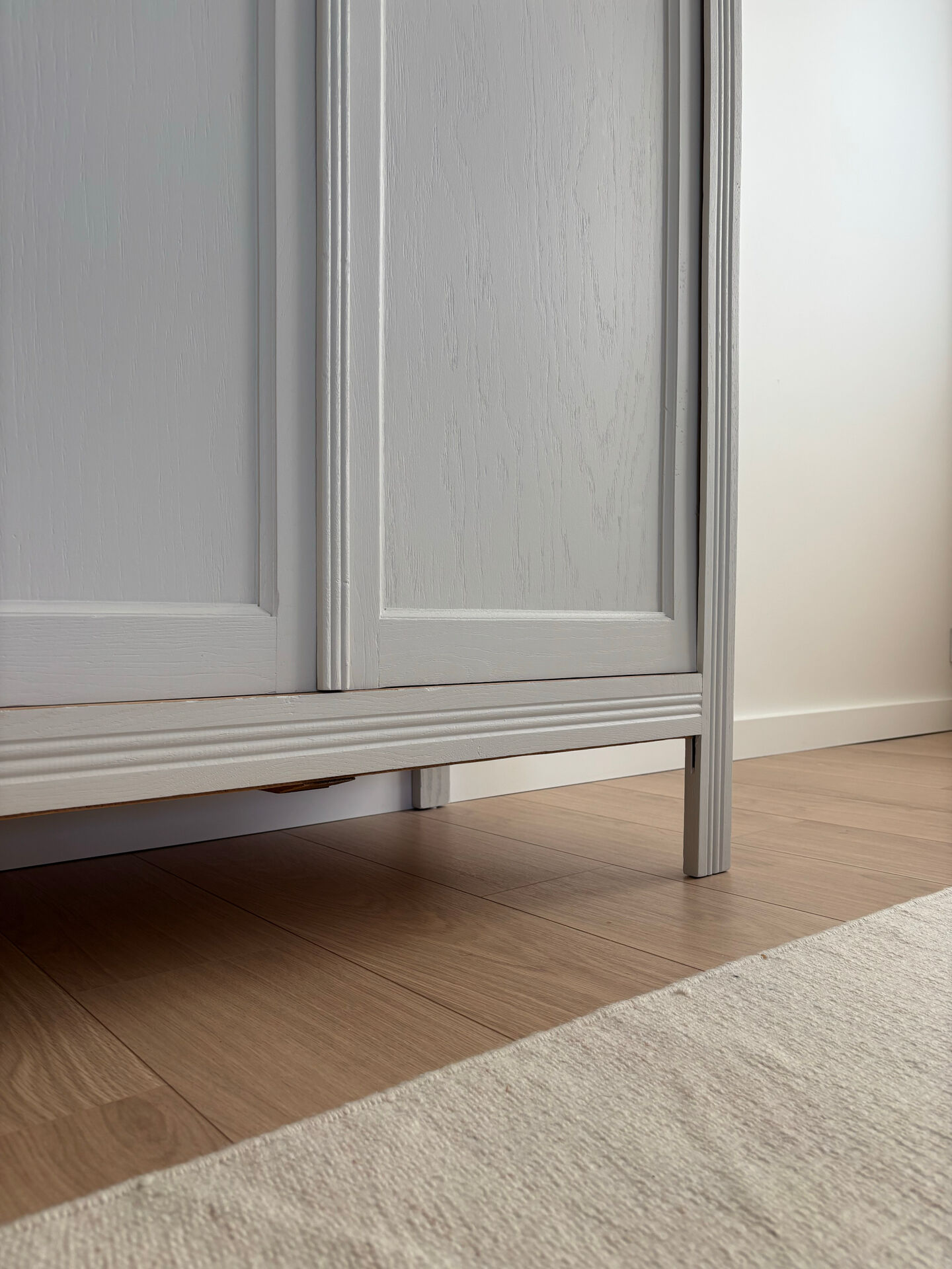 Large Parisian wardrobe in renovated oak wood.