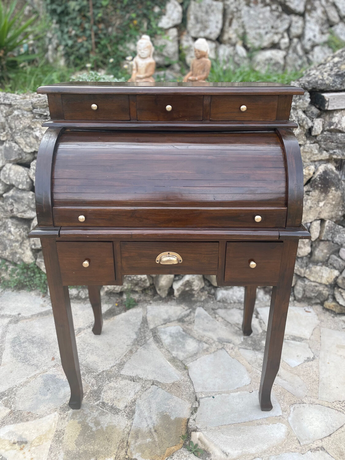 Solid wood cylinder desk