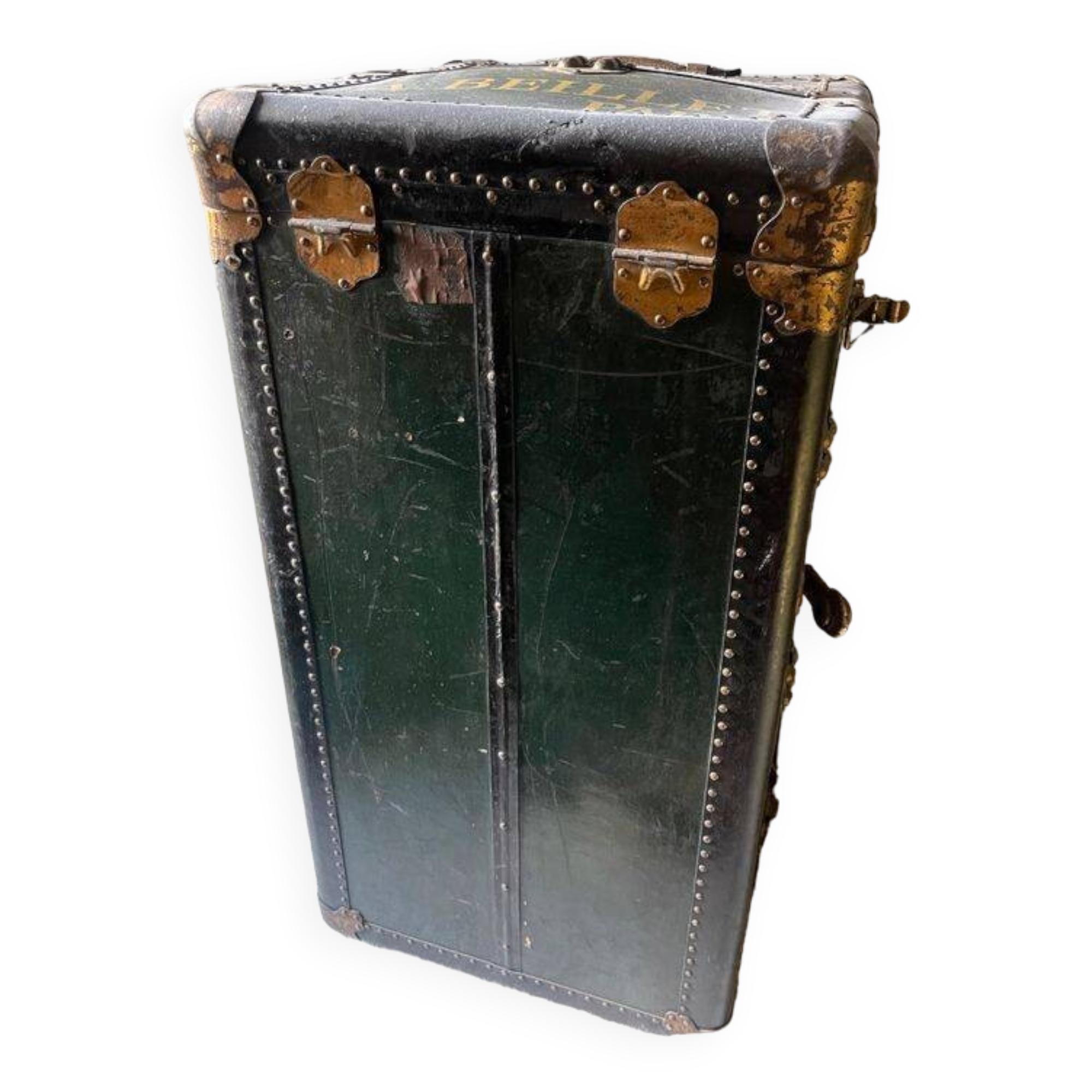 1930s travel trunk art deco fabric