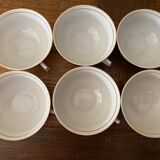 Set of 6 porcelain coffee cups and saucers PFC France