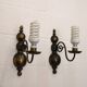 Pair of Antique Brass Wall Lamps – Vintage 1950s Sconces
