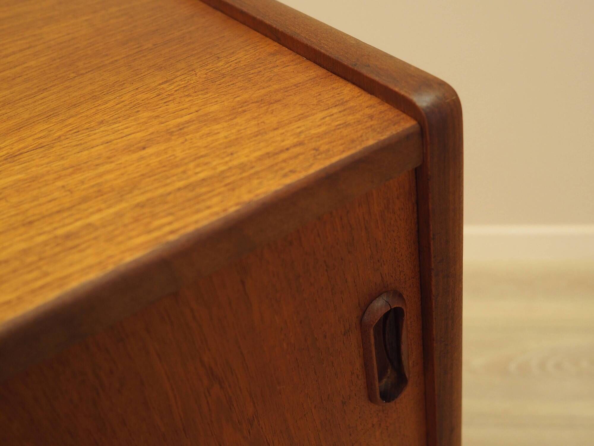 Danish Teak Cabinet with Sliding Doors, 1970s