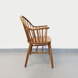 Baumann vintage Bridge Western fan armchair in wood from the 70s