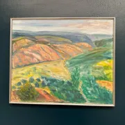 Original Swedish Oil on Canvas – "Landscape" by Lalla Blecher – Signed – Dated 1994 – Framed – 63 × 53 cm (24.8" × 20.9")