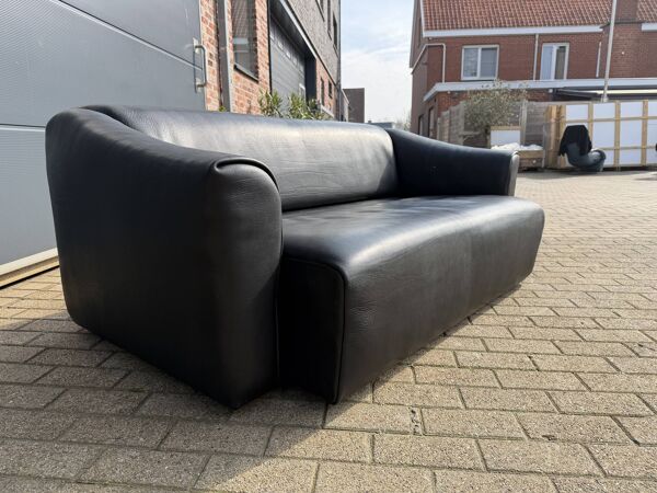 De Sede Ds47 3 places en cuir de buffle NECK 5 mm cuir noir
