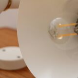 Pair of Scandinavian wall lights, white and gold metal