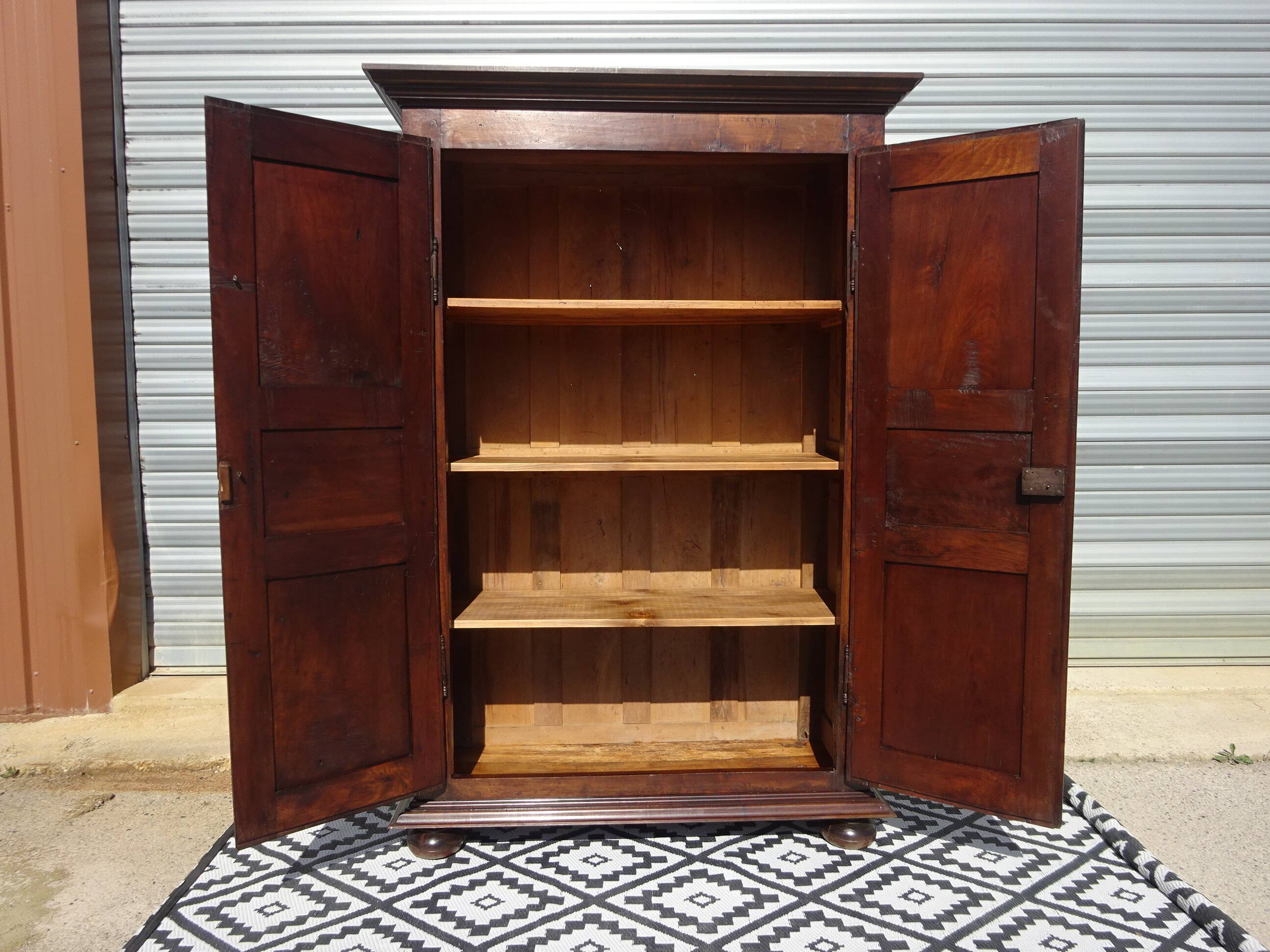 Antique Louis XIII wardrobe, diamond points