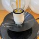 Glass and marble mushroom lamps