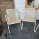 4 perforated metal garden armchairs