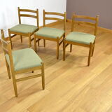 4 Vintage Chairs Scandinavian Design 1960