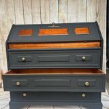 Wooden and black secretary desk