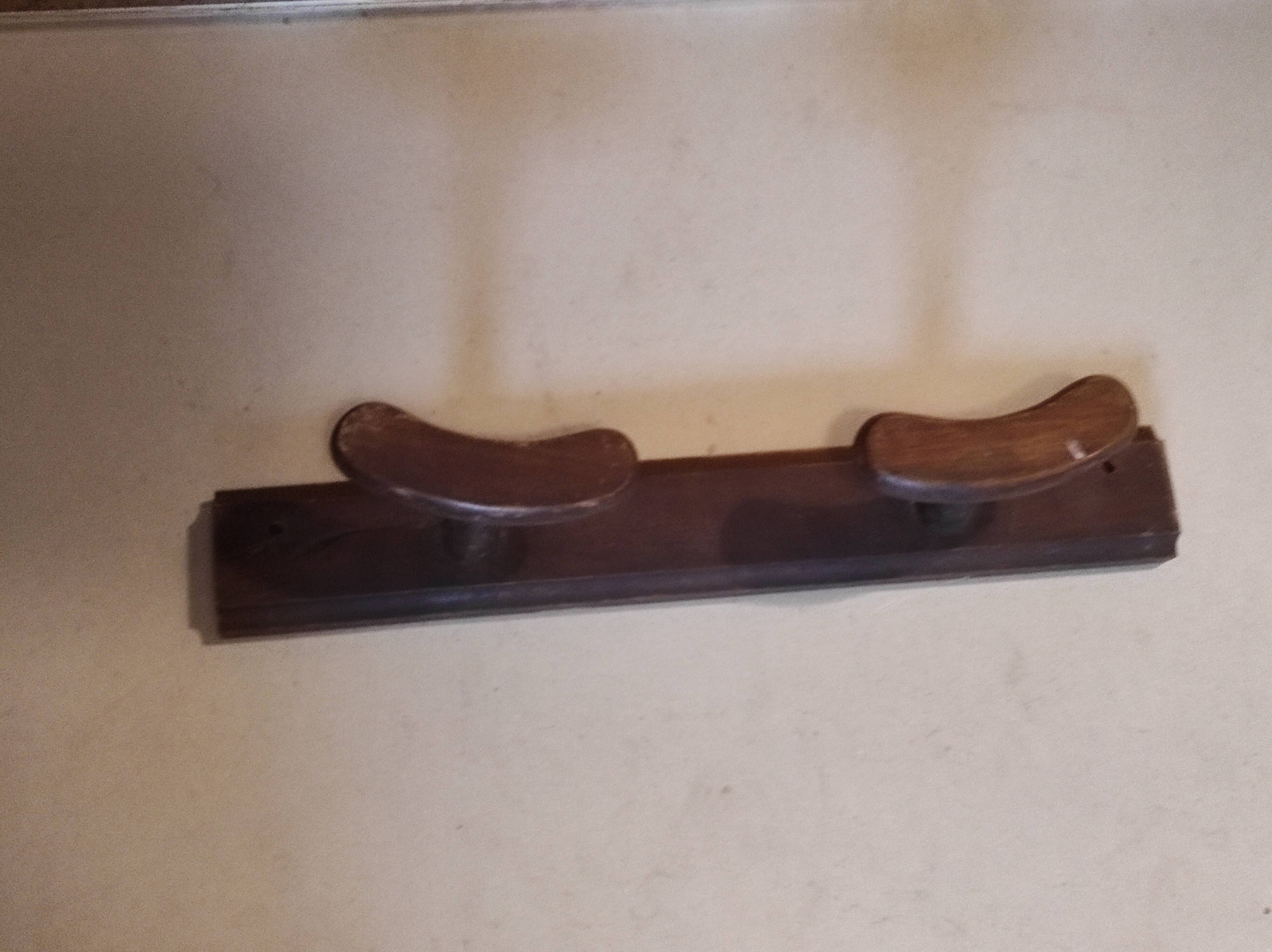 Old rustic vintage wooden wall door 2 hooks