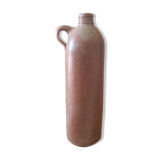 Vase, hot water bottle with handle in brown terracotta stoneware, France