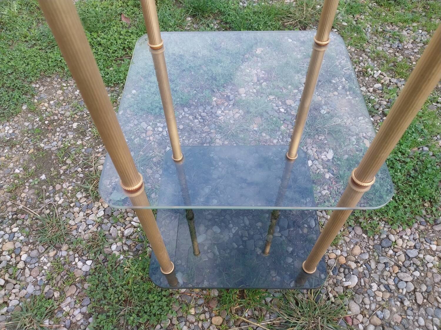 Gold-plated brass side table