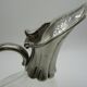 Decanter carafe glass and silver metal duck shape