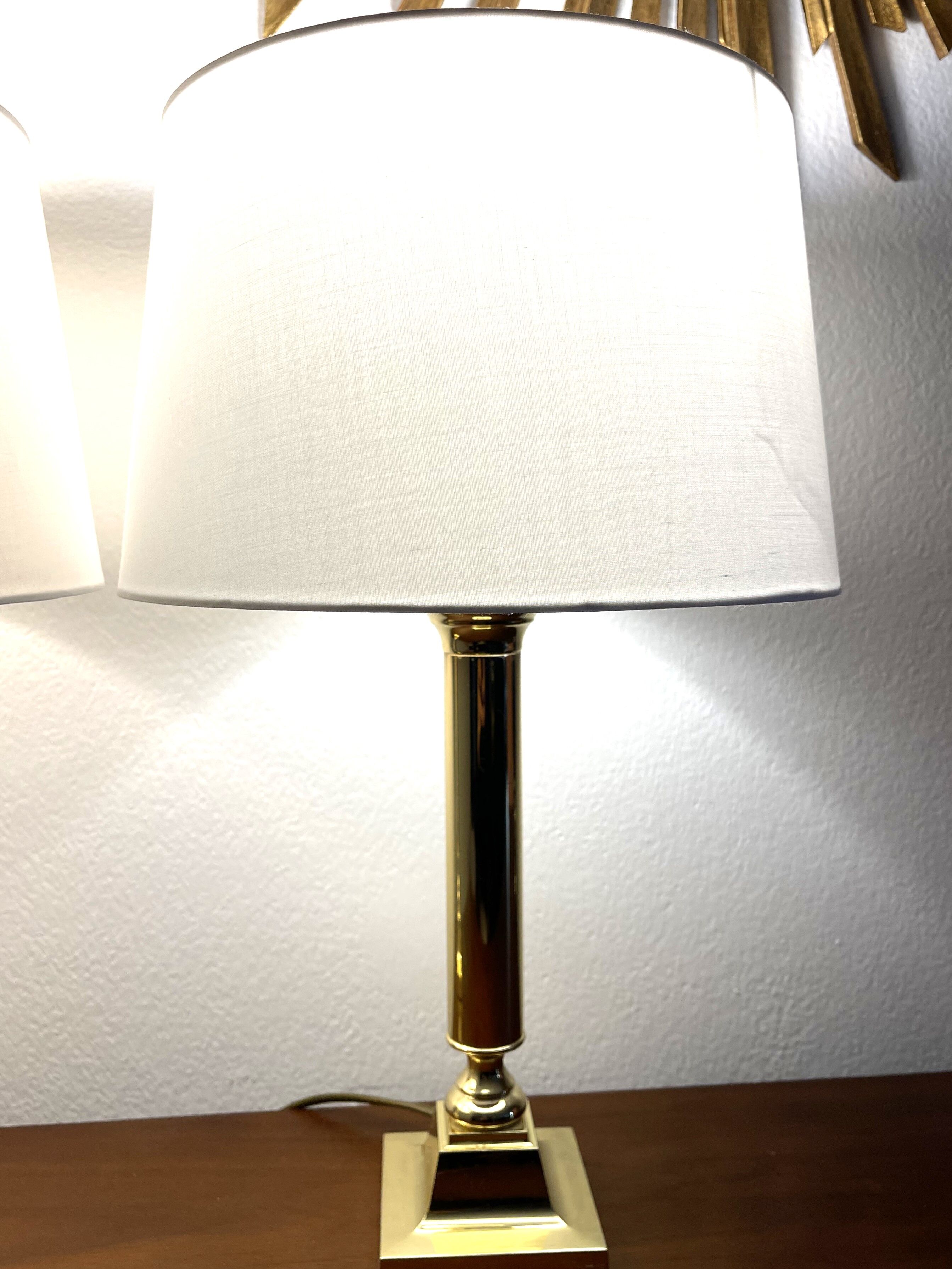 Pair brass lamps Art Deco, Germany 1960