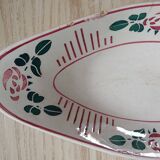 Ravier en céramique ancien, plat à ravier Digoin Sarreguemines, France. Motif floral