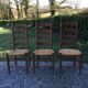 Vintage mulched chairs with high oak backrests with turned legs