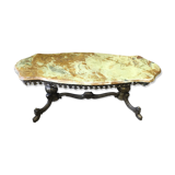 Metal and marble/onyx 1960s coffee table