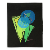 Cubist composition on black paper. France, 1950s.