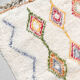 Moroccan Berber carpet azilal ecru with colored diamonds 161x118cm