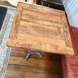 Table bistrot en manguier et fonte