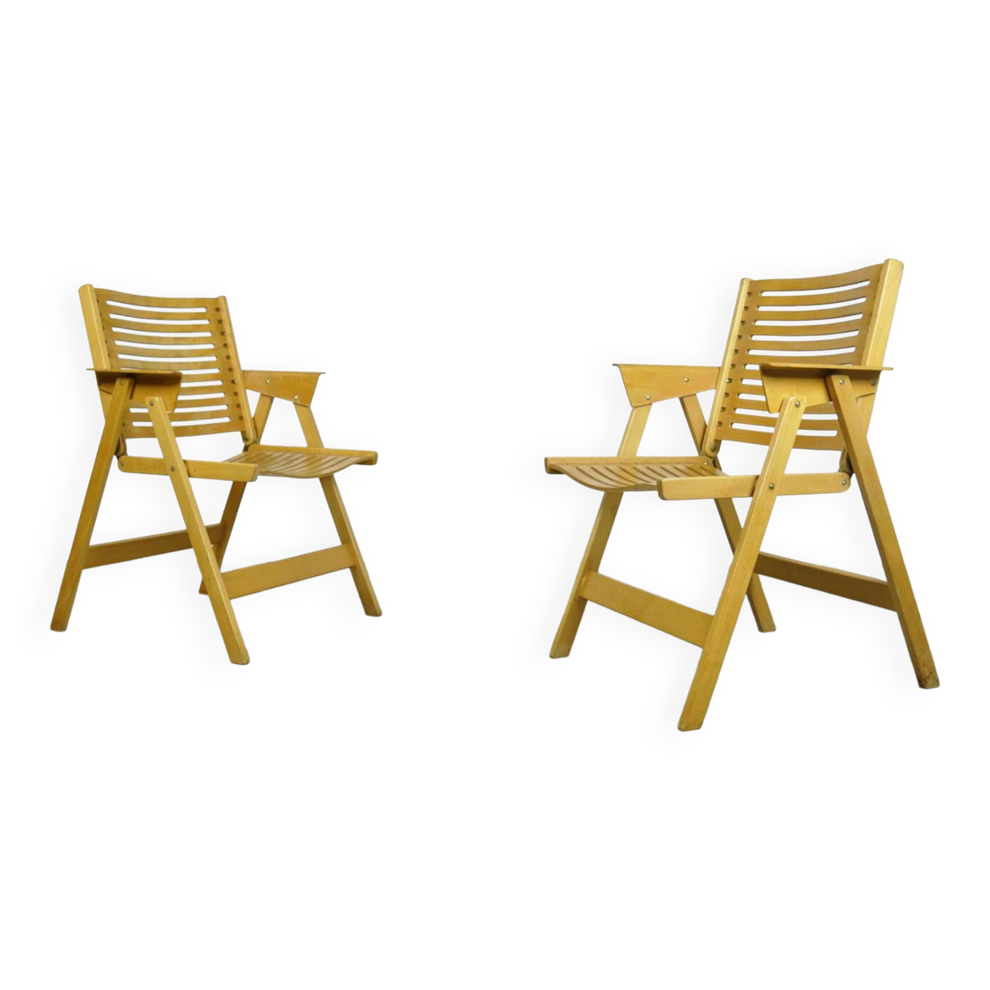 Original vintage foldable dining chairs by the Slovenian architect Niko Kralj (1920-2013) for Stol