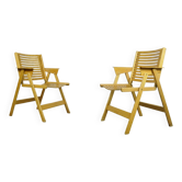 Original vintage foldable dining chairs by the Slovenian architect Niko Kralj (1920-2013) for Stol