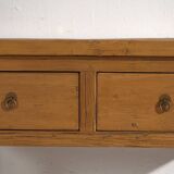 Table basse ancienne en bois massif (vers 1870)