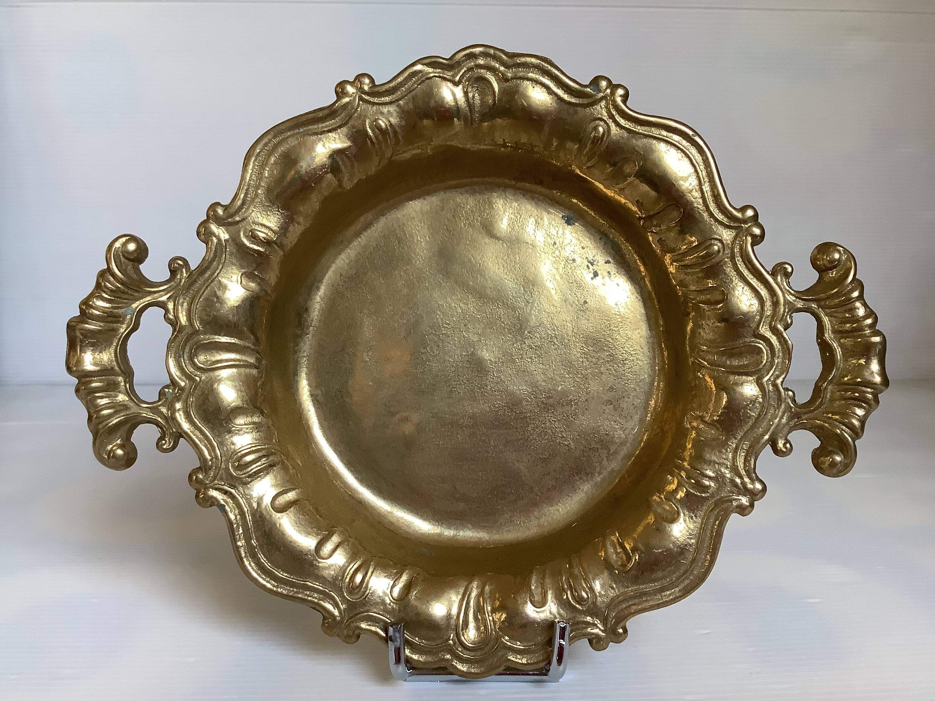 Tray with brass handles
