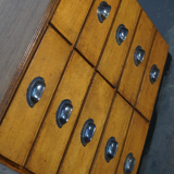 Apothecary cabinet or bank of drawers in oak and German pine mid-twentieth century