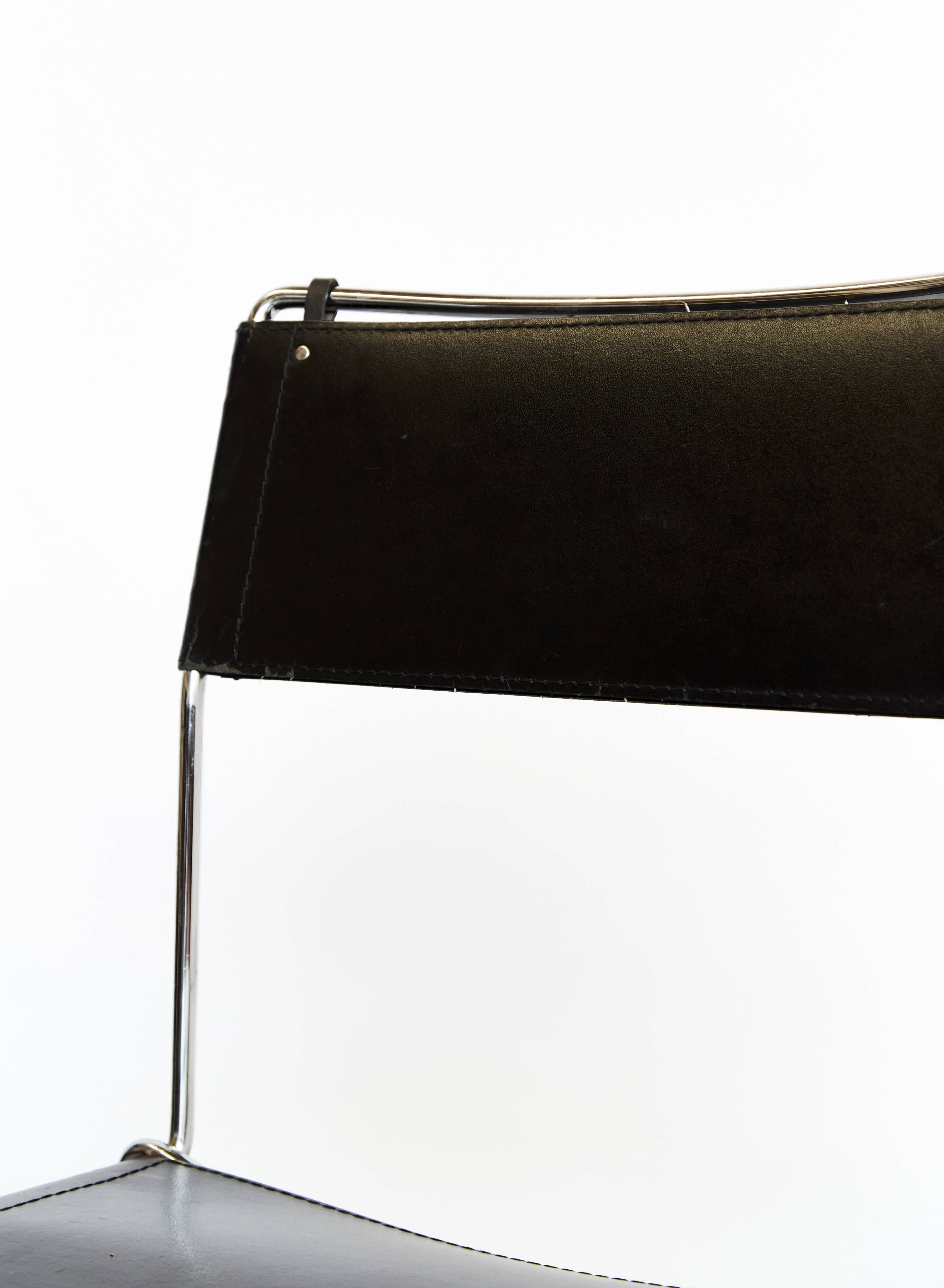 Chaises de salle à manger en cuir par Giandomenico Belotti pour Alias