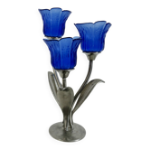 "Candle holder 'Jean Goardere' in tin and glass 1970"