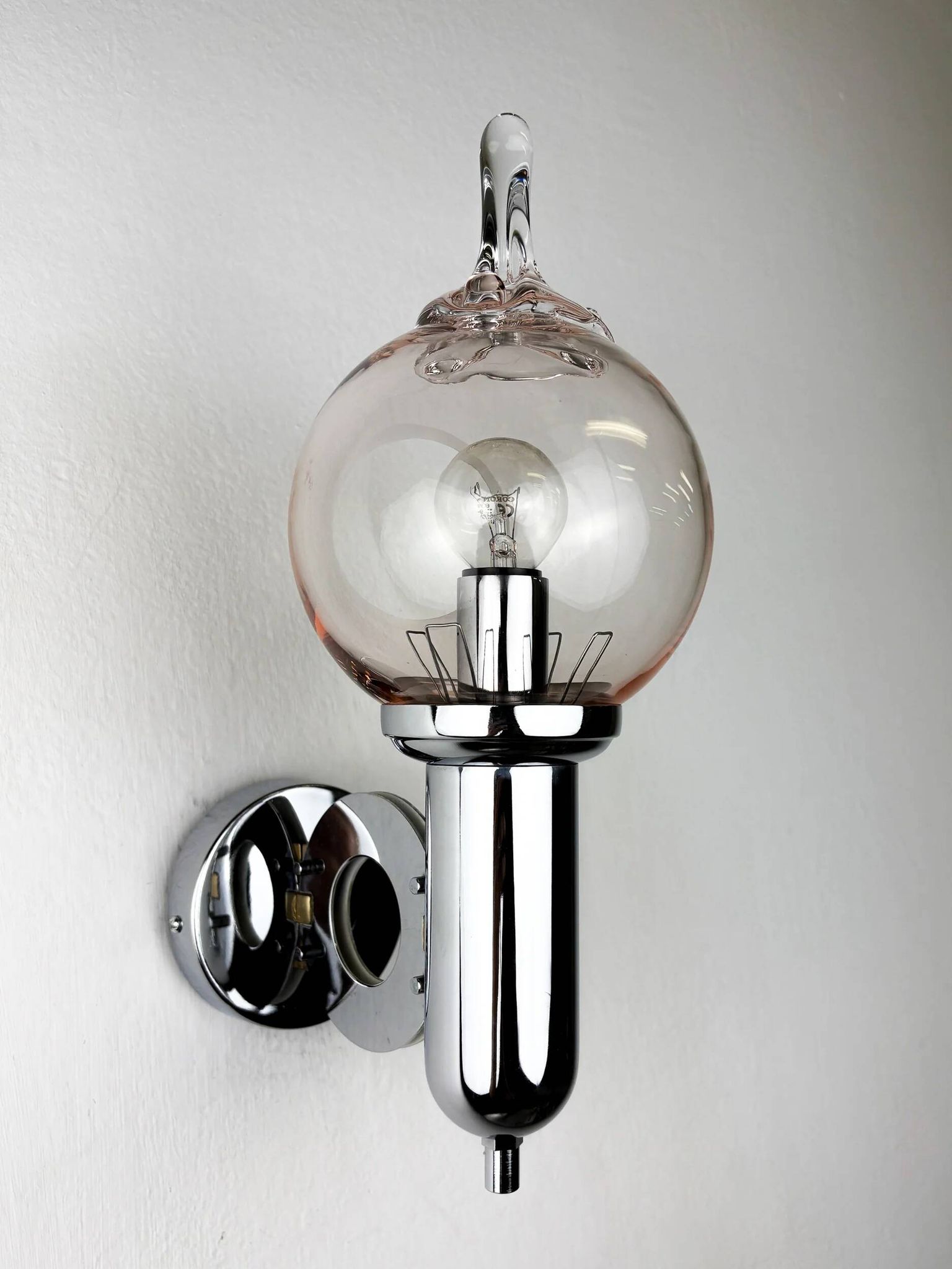 Toni Zuccheri drop shaped wall sconce, Murano glass, Italy 1970s