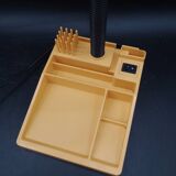 Lampe de bureau flexible codilem jaune noir avec porte crayon année 80's